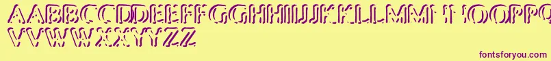 PunchedStub Font – Purple Fonts on Yellow Background