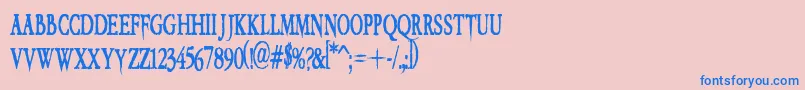 VtcEmbrace Font – Blue Fonts on Pink Background