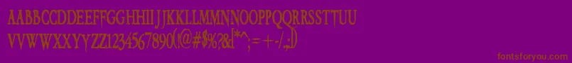 VtcEmbrace Font – Brown Fonts on Purple Background