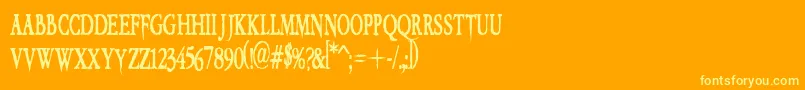 VtcEmbrace Font – Yellow Fonts on Orange Background