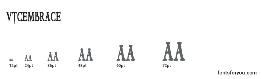 Размеры шрифта VtcEmbrace