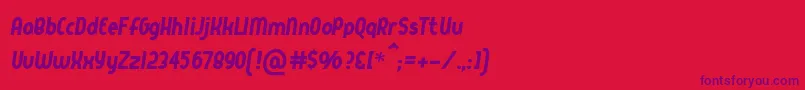 Queer Street Font – Purple Fonts on Red Background