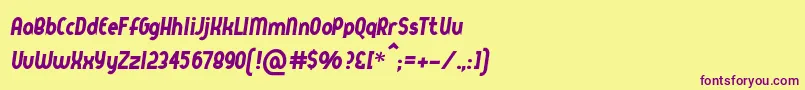 Queer Street Font – Purple Fonts on Yellow Background