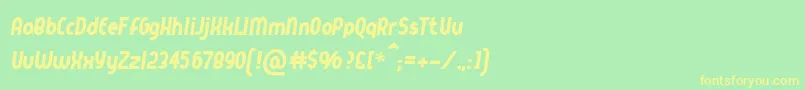 Queer Street Font – Yellow Fonts on Green Background