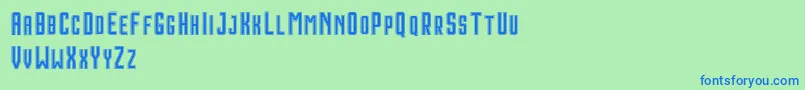 HoustonDoubleDemo-fontti – siniset fontit vihreällä taustalla