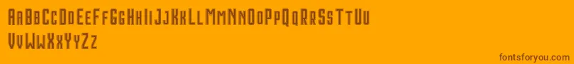 HoustonDoubleDemo-Schriftart – Braune Schriften auf orangefarbenem Hintergrund