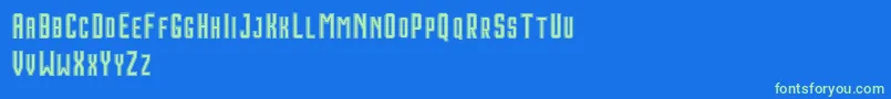 HoustonDoubleDemo Font – Green Fonts on Blue Background