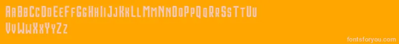 HoustonDoubleDemo-Schriftart – Rosa Schriften auf orangefarbenem Hintergrund