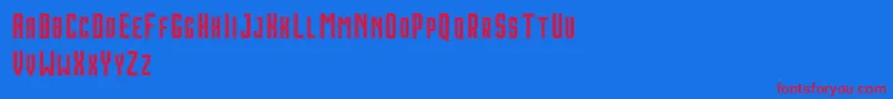 HoustonDoubleDemo Font – Red Fonts on Blue Background