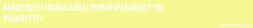 Шрифт HoustonDoubleDemo – белые шрифты на жёлтом фоне