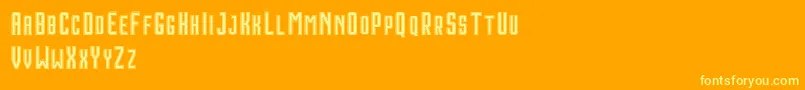 HoustonDoubleDemo-Schriftart – Gelbe Schriften auf orangefarbenem Hintergrund