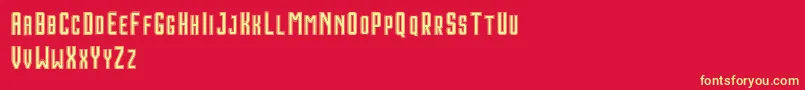 HoustonDoubleDemo-fontti – keltaiset fontit punaisella taustalla