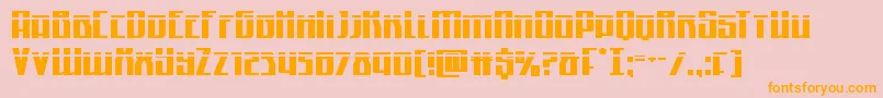 Quantummalicelaser-Schriftart – Orangefarbene Schriften auf rosa Hintergrund