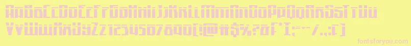 Quantummalicelaser-Schriftart – Rosa Schriften auf gelbem Hintergrund