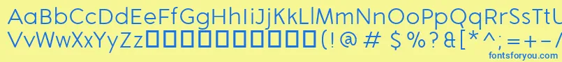 ArongrotesqueLight Font – Blue Fonts on Yellow Background