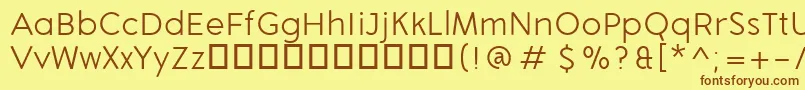 ArongrotesqueLight-Schriftart – Braune Schriften auf gelbem Hintergrund