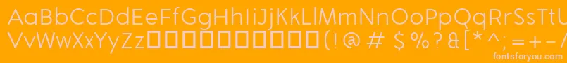 ArongrotesqueLight-Schriftart – Rosa Schriften auf orangefarbenem Hintergrund
