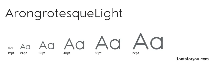 Размеры шрифта ArongrotesqueLight