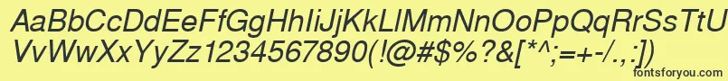 WestsanssskItalic Font – Black Fonts on Yellow Background