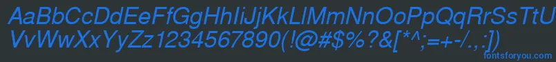WestsanssskItalic Font – Blue Fonts on Black Background
