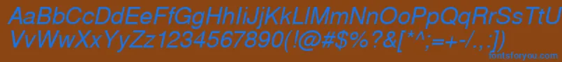 WestsanssskItalic Font – Blue Fonts on Brown Background