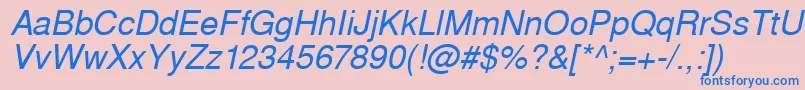 WestsanssskItalic Font – Blue Fonts on Pink Background