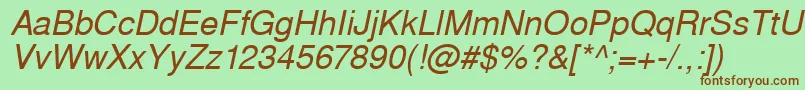 WestsanssskItalic Font – Brown Fonts on Green Background