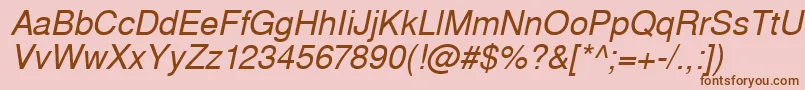 WestsanssskItalic Font – Brown Fonts on Pink Background