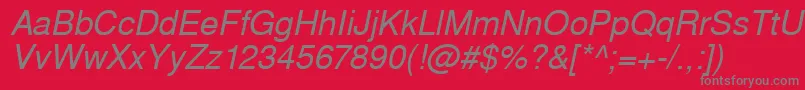 WestsanssskItalic Font – Gray Fonts on Red Background