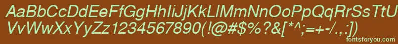 WestsanssskItalic Font – Green Fonts on Brown Background