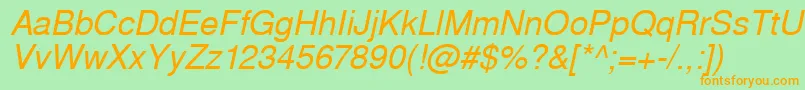 WestsanssskItalic Font – Orange Fonts on Green Background