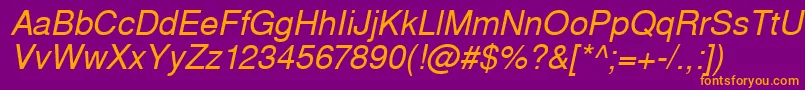 WestsanssskItalic Font – Orange Fonts on Purple Background