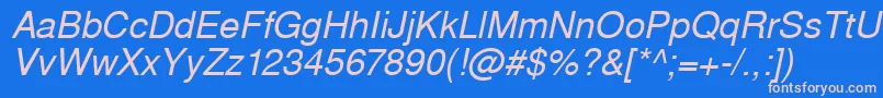 WestsanssskItalic Font – Pink Fonts on Blue Background