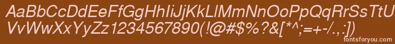 WestsanssskItalic Font – Pink Fonts on Brown Background