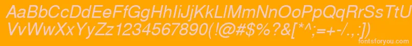 WestsanssskItalic Font – Pink Fonts on Orange Background
