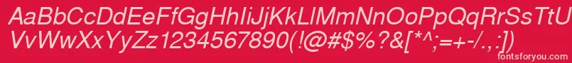 WestsanssskItalic Font – Pink Fonts on Red Background