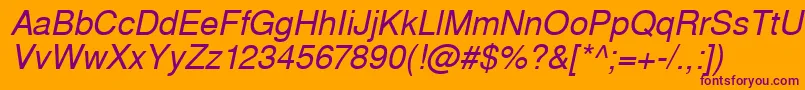 WestsanssskItalic Font – Purple Fonts on Orange Background