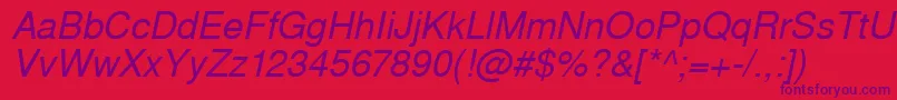 WestsanssskItalic Font – Purple Fonts on Red Background