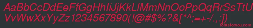 フォントWestsanssskItalic – 黒い背景に赤い文字