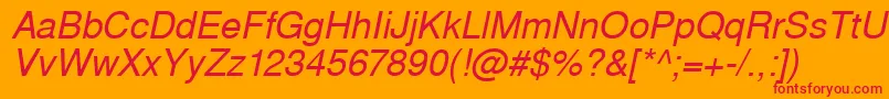 WestsanssskItalic Font – Red Fonts on Orange Background