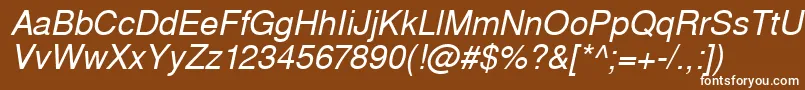 WestsanssskItalic Font – White Fonts on Brown Background