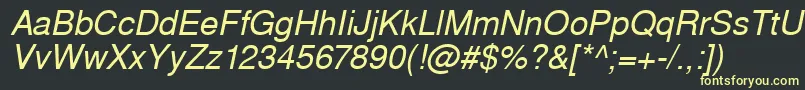 WestsanssskItalic Font – Yellow Fonts on Black Background