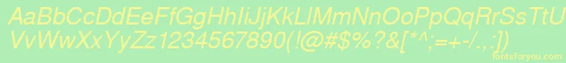 WestsanssskItalic Font – Yellow Fonts on Green Background