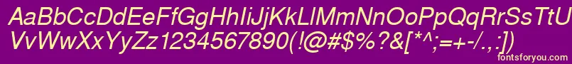 WestsanssskItalic Font – Yellow Fonts on Purple Background