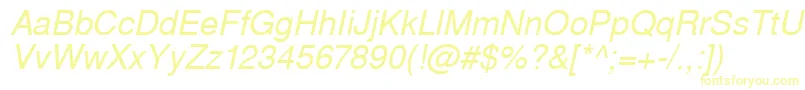 WestsanssskItalic Font – Yellow Fonts on White Background