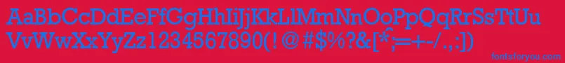 RambaultRegular Font – Blue Fonts on Red Background