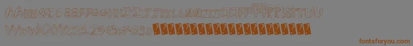 Fonte Extradimension – fontes marrons em um fundo cinza