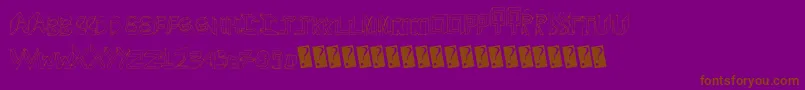Fonte Extradimension – fontes marrons em um fundo roxo