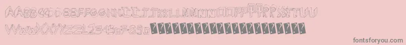 フォントExtradimension – ピンクの背景に灰色の文字
