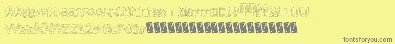 Extradimension-Schriftart – Graue Schriften auf gelbem Hintergrund